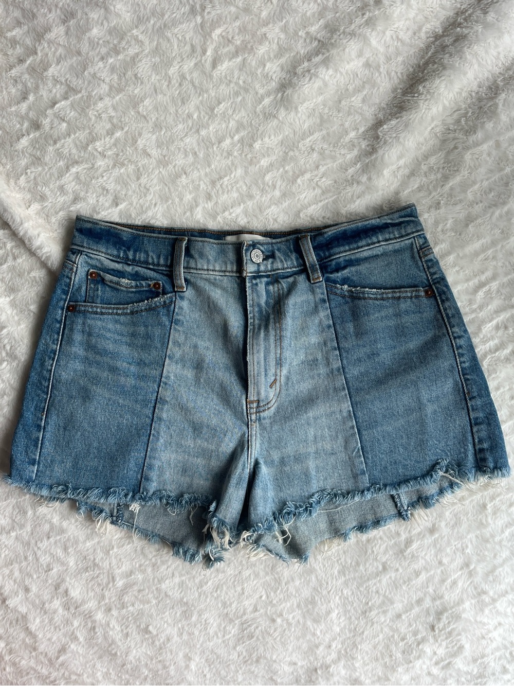 Abercrombie & Fitch faded blue denim cutoff shorts
